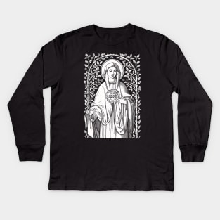 Vintage Virgin Mary Catholic Kids Long Sleeve T-Shirt